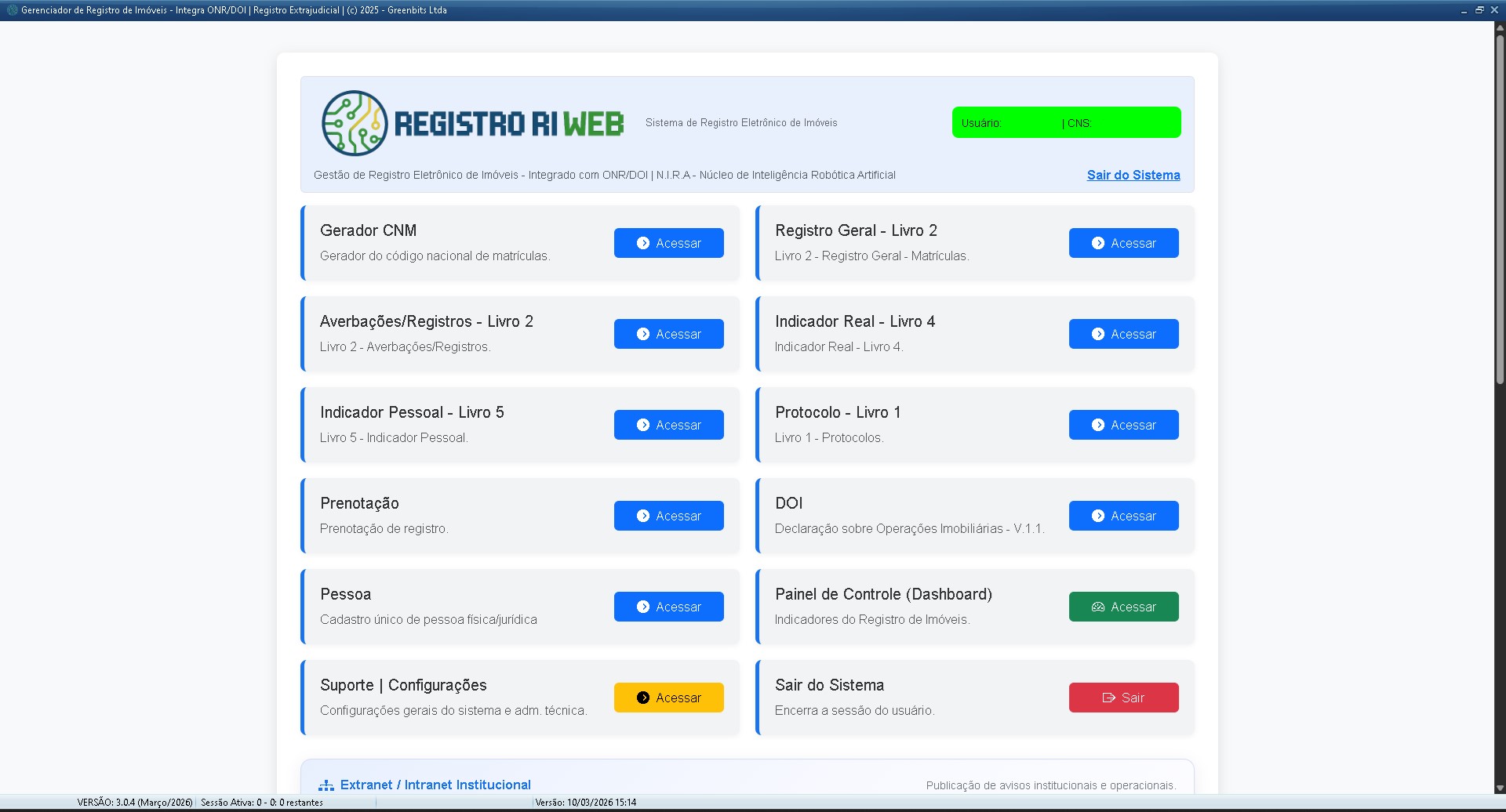 Sistema Registro de Imóveis